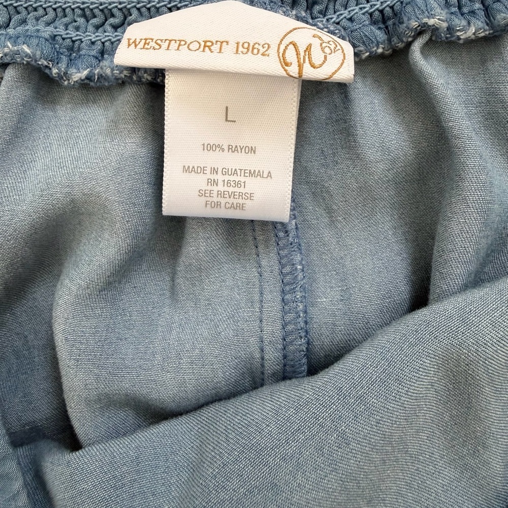 Westport 1962 Brand Chambray Belted Asymmetrical Skirt - Picture 6 of 9